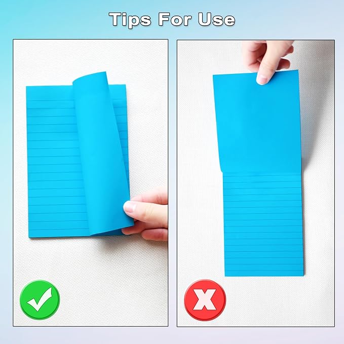 9 Pack Lined Sticky Notes with Lines 4X6 in Post, Aquatic Themed Colors Large - Image 5