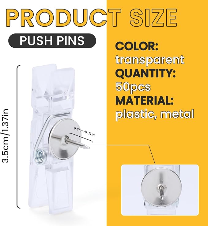 TLKKUE Push Pin Clips for Cork Board - Image 2