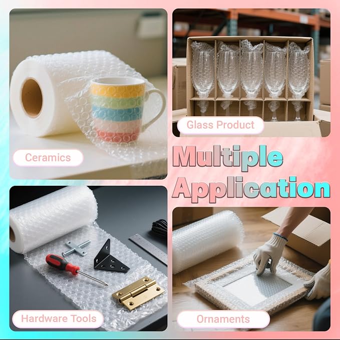 12 in x 30 ft Clear Bubble Cushioning Wrap, 2 Roll Protective Packing Bubble - Image 5