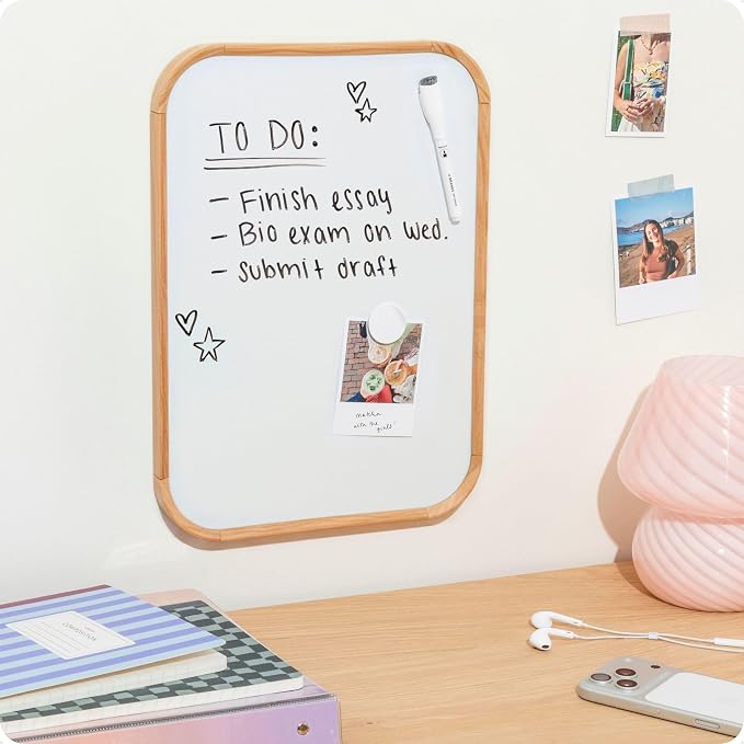 U Brands 11 x 14 Modern Bevel Dry Erase Board, Wood Grain Print, Includes - Image 6