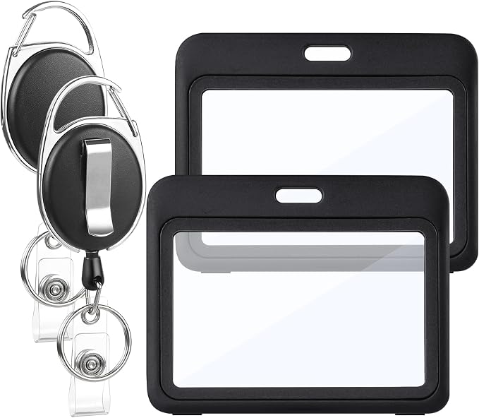 2 Pack Badge Holder Retractable Clip Heavy Duty Reels by BESARME