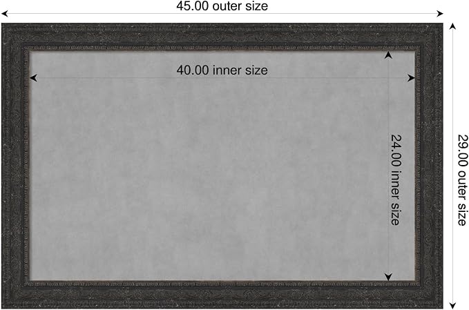 Amanti Art Black Framed Magnetic Board 29x45 Large Vision Board - Image 2