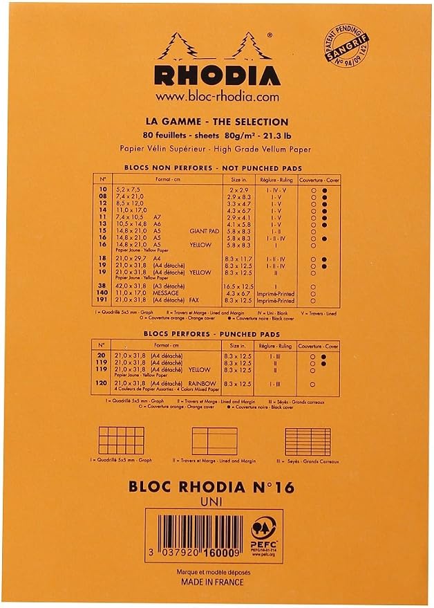 Rhodia Notepad, No16 A5, Plain Blank - Image 4