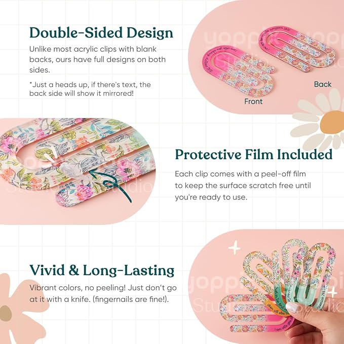 YOPPIX 20 Set Jumbo Faith Acrylic Paper Clips - Image 5
