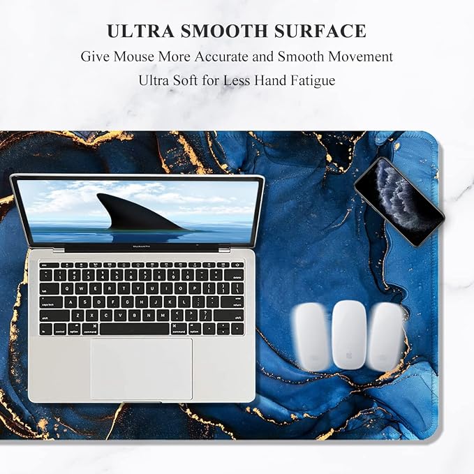 Auhoahsil Large Mouse Pad, XXL Desk Pad, Extened 35" x 15", Non-Slip Rubber Base - Image 3