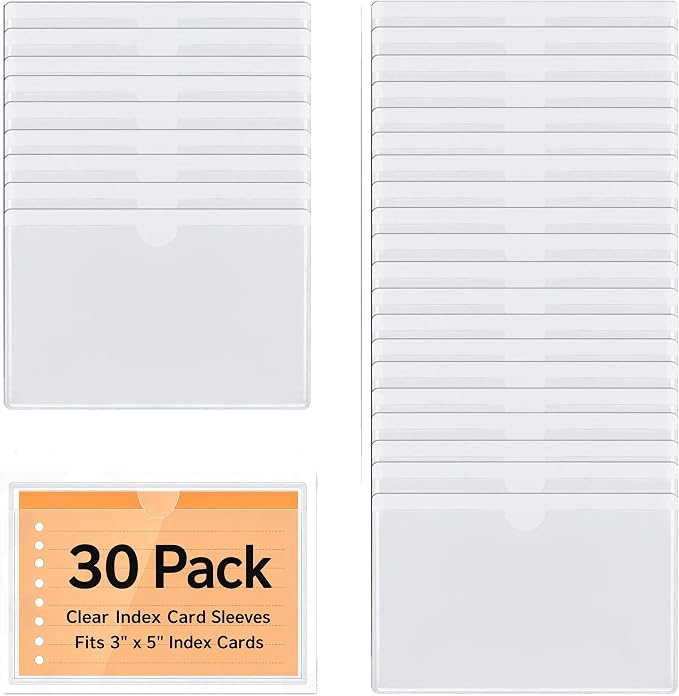 30pcs Self-Adhesive Business Card Protecror, Waterproof Clear Adhesive Label by OwlFocus