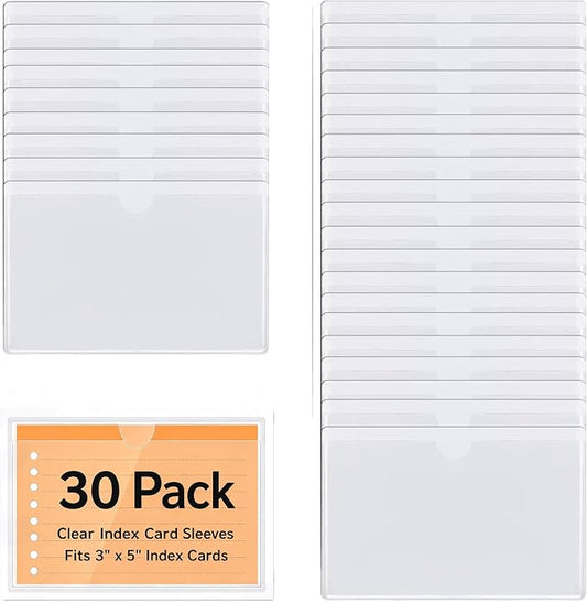 30pcs Self-Adhesive Business Card Protecror, Waterproof Clear Adhesive Label by OwlFocus