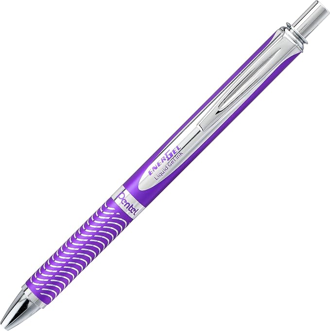 Pentel EnerGel Alloy RT Premium Liquid Gel Pen, 0.7mm Violet Barrel - Image 2