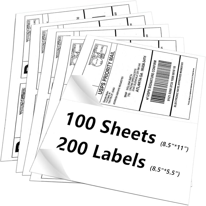 9527 Product 8.5" x 5.5" Half Sheet Self Adhesive Shipping Labels by 9527+Product