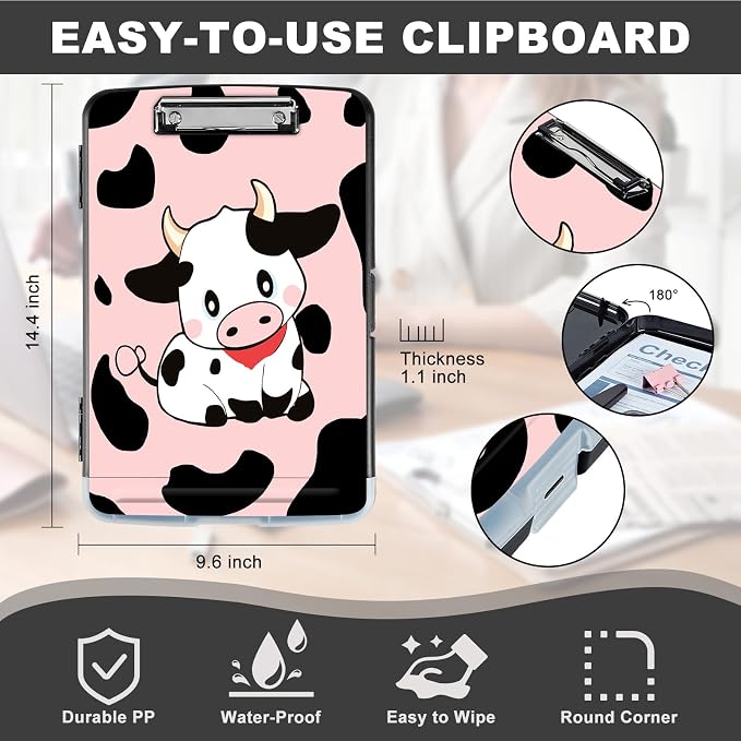 Clipboard with Storage, Storage Clipboard with Pen Holder, Heavy Duty Plastic - Image 2