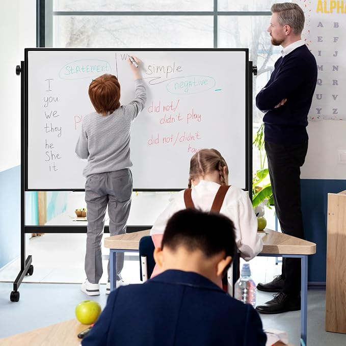 DUMOS Rolling Whiteboard Double Sided 46 x 32 Inches, Magnetic White Board Dry - Image 7