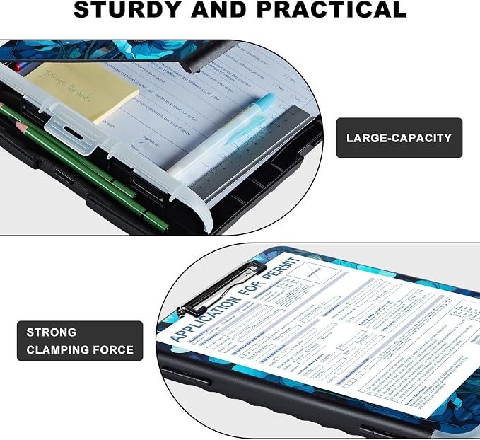 Clipboard with Storage, Storage Clipboard with Pen Holder, Heavy Duty Plastic - Image 3