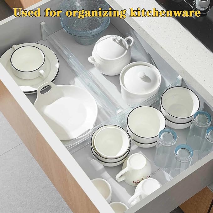 12 Pcs Drawer Dividers for Clothes, 3.15" High 11.34"-19.69" Adjustable - Image 7