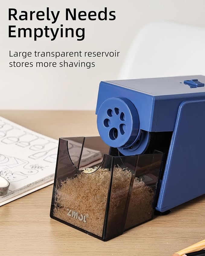 ZMOL Heavy Duty Electric Pencil Sharpener, 6-Hole Classroom Pencil Sharpener - Image 10