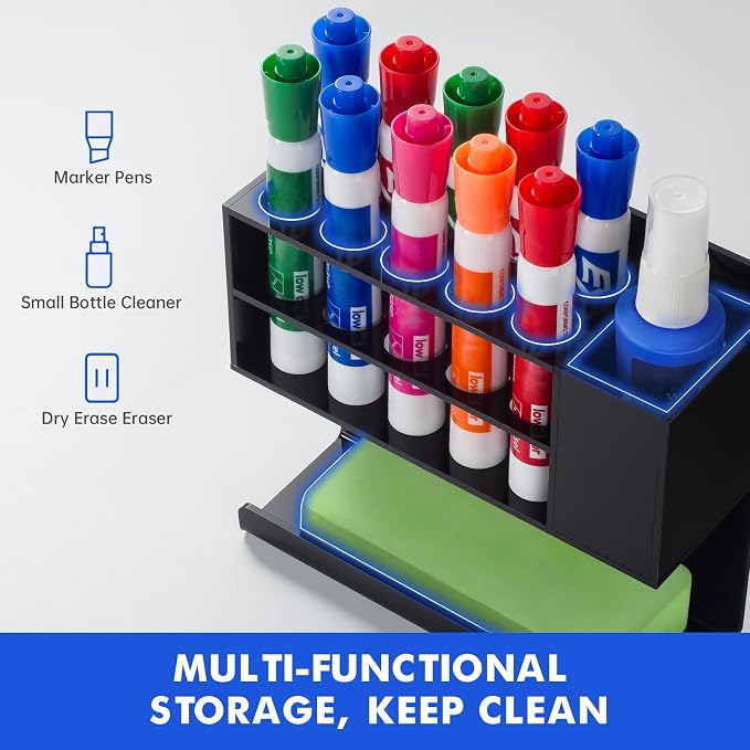 Black Magnetic Dry Erase Marker Holder - Image 2