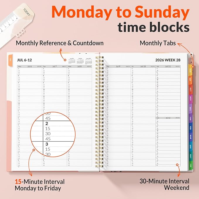 SUNEE 2026-2027 Appointment Book, Quarter-Hourly, Weekly & Monthly - Image 2