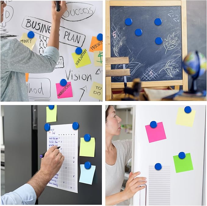 Fridge Magnets, 20 Pcs Small Round Strong Heavy Duty Cute Magnets for Refrigerator, Whiteboard, Locker, Office, Classroom - Blue-DeskLoop Office
