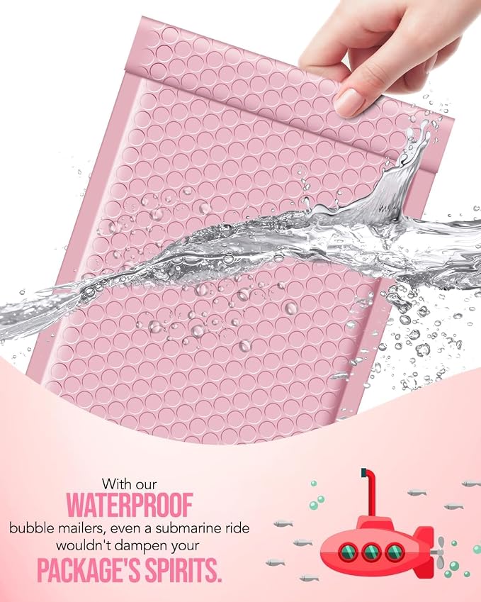 GSSUSA Light Pink Bubble Mailers 6X10 Inches 500 Pack, Padded Poly Bubble Mailer - Image 5