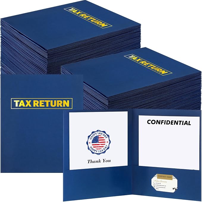 50 Pcs Tax Return Folders Bulk by Surfinton