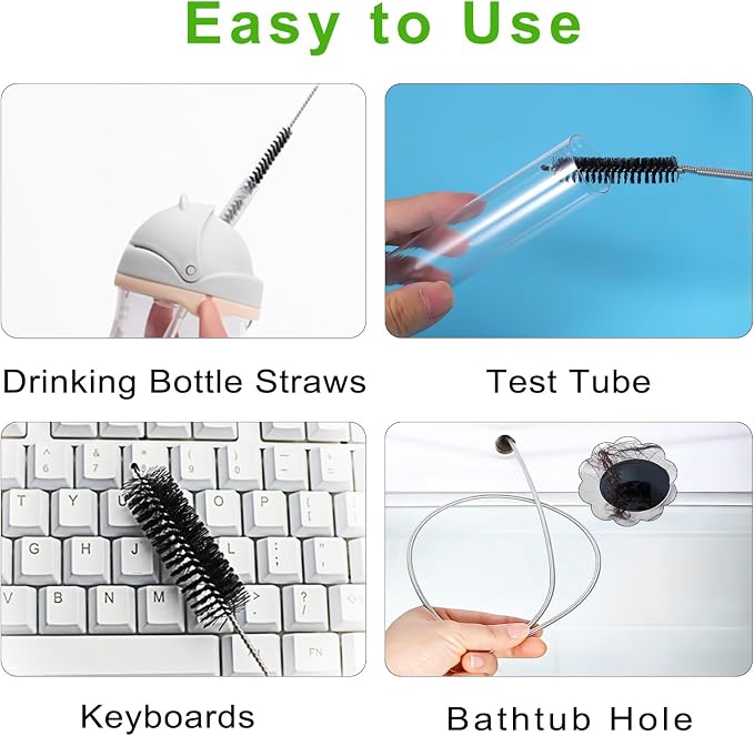 CiaraQ11-Piece Black Tube & Pipe Cleaning Brush Set | – 10 Rigid Brushes - Image 7