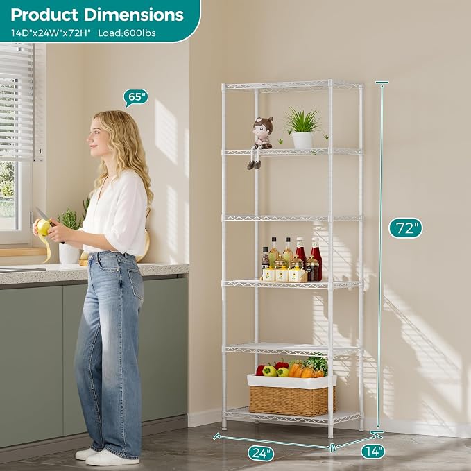 SINGAYE Shelf Wire Shelving Adjustable Storage Shelves Rack Standing Units - Image 3