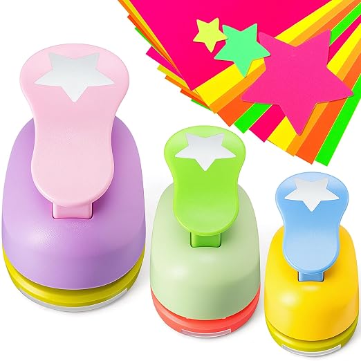 CHENGU 3 Sets Star Shaped Craft Hole Punch 2, 1 and 5/8 Inch Punch Paper - Image 7