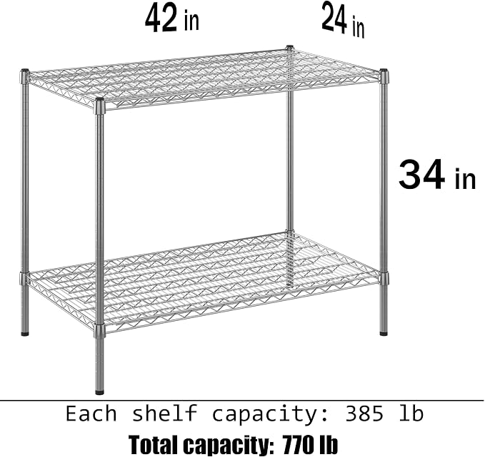 Regal Altair 24" Deep x 42" Wide x 34" Height Wire Shelving Kit | 2-Tier | NSF - Image 3