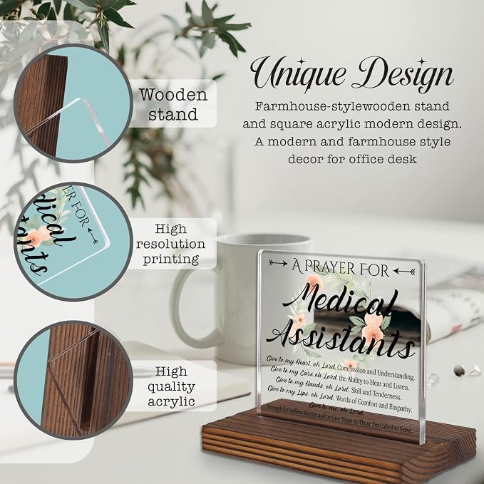 Medical Assistant Prayer Desk Sign, Inspirational Christian Gift - Image 3