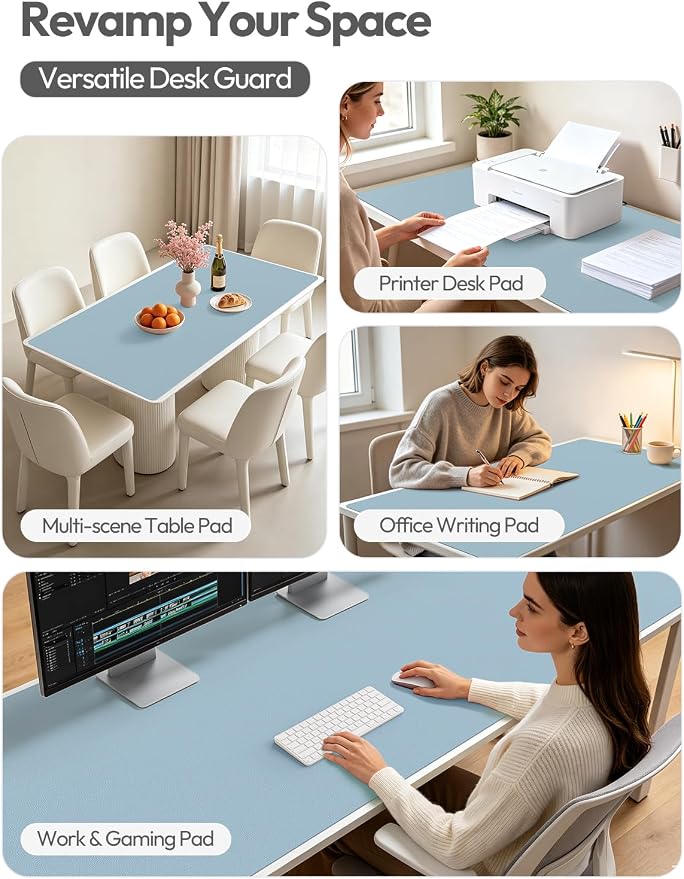 YSAGi Leather Desk Pad Protector, Office Desk Mat, Large Mouse Pad, Non-Slip PU - Image 8