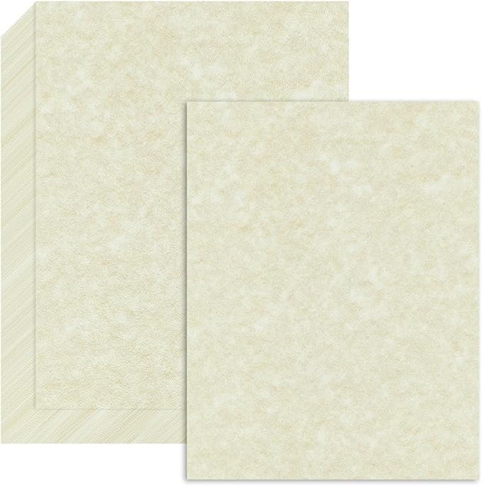 120 Sheets Parchment Paper for Certificates, 8.5" x 11", 100 GSM Double-Sided Stationery Paper for Resumes & Diplomas, Printer-Friendly (Ivory)-DeskLoop Office
