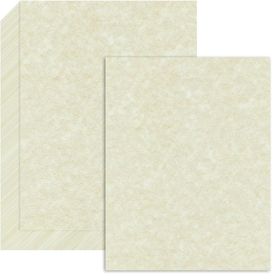 120 Sheets Parchment Paper for Certificates, 8.5" x 11", 100 GSM Double-Sided Stationery Paper for Resumes & Diplomas, Printer-Friendly (Ivory)-DeskLoop Office