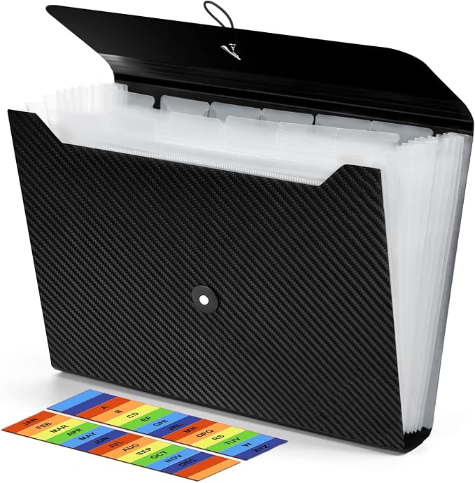 Expanding File Folder, 13 Pockets Accordion File Organizer, A4 Letter Size by Nicecho