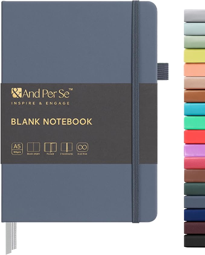 &And Per Se Blank Sketch Notebook, A5 Hardcover, 160 Pages 100gsm Thick Paper by AndPerSe