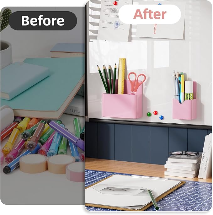 Marbrasse Magnetic Dry Erase Marker Holder, Pen and Eraser Holder - Image 3