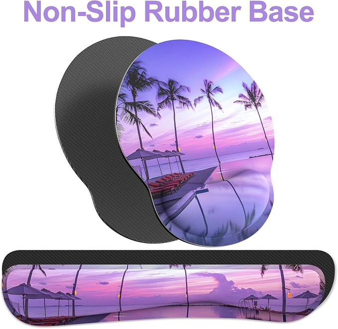 Ergonomic Mouse Pad with Wrist Rest and Keyboard Wrist Rest, Mousepad and - Image 4