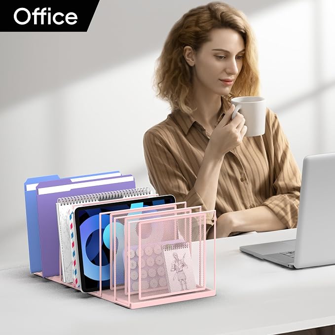 File Organizer for Desk, 7-Section Vertical File Sorter, Paper Holder Organizer - Image 8