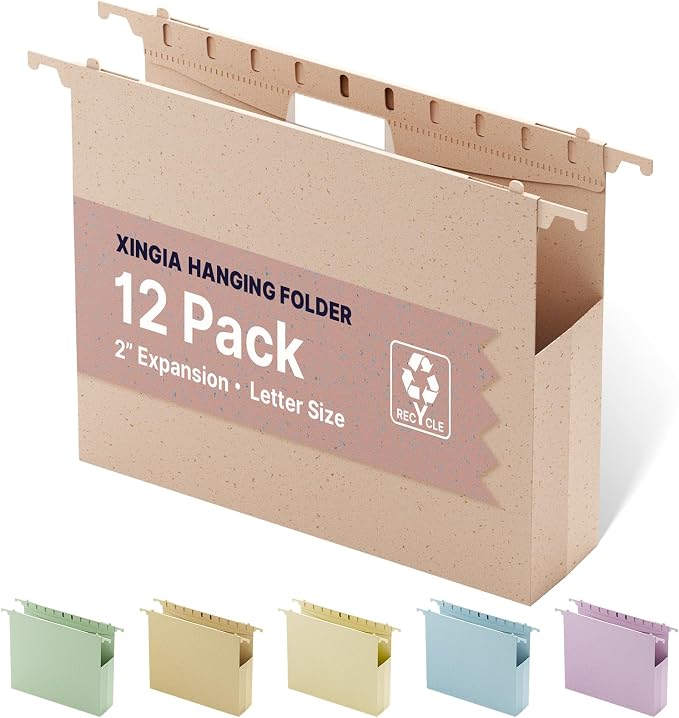 XINGIA Plastic Hanging File Folders Letter Size, Heavy Duty 2" Expansion by Unknown