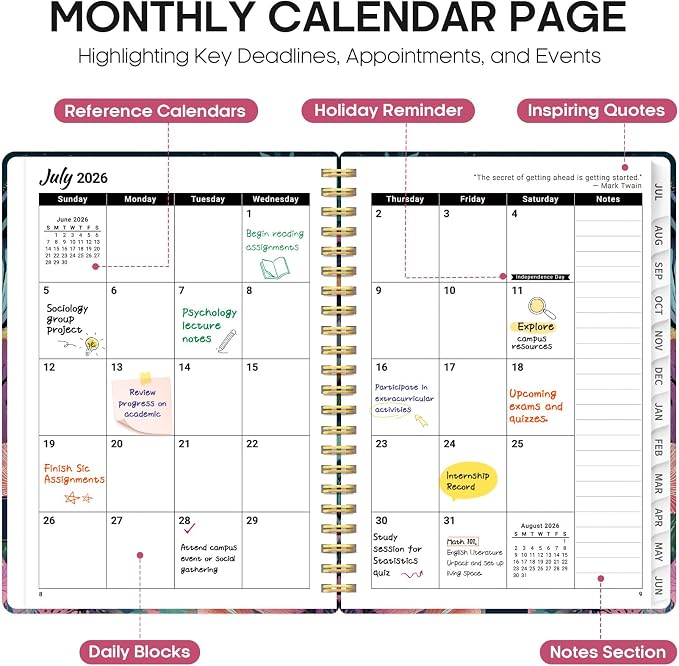 Planner 2026-2027, Academic Year Monthly and Weekly Calendar Planner, Jul 2026 - Image 2