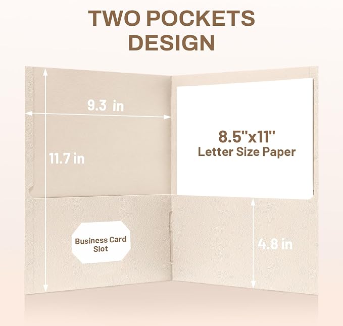 SUNEE Folders with Pockets, 2 Pocket Folders Fit Letter Size, Paper File Folder - Image 4