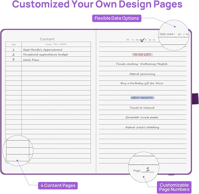 4 Pack Lined Journal Notebooks for Work, Travel, College, A5 Size 100 GSM Thick Paper, Classic Ruled, Hardcover Notepad for Writing 160 Pages, 5.5 x 8.3 inch, 4 Light Multicolors-DeskLoop Office