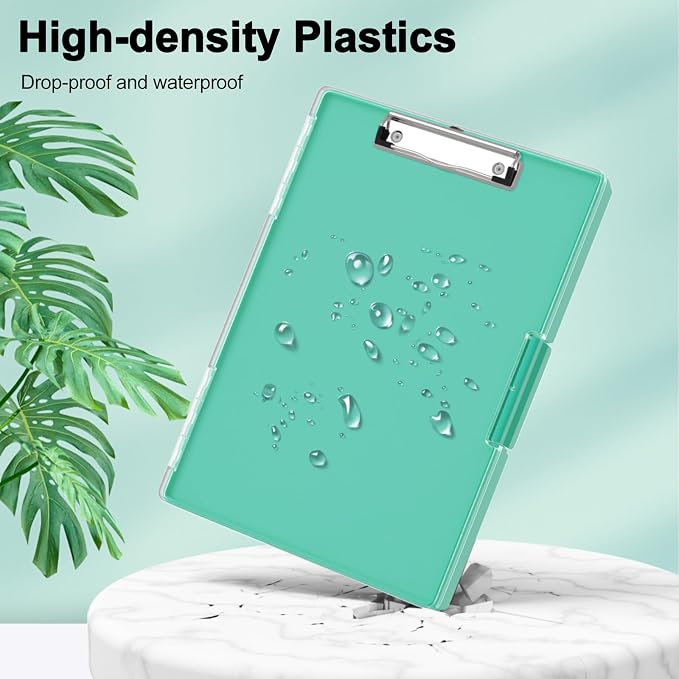 Piasoenc Clipboard with Storage, 8.5 x 11 Clip Boards with 2 Storage, Folio & - Image 5
