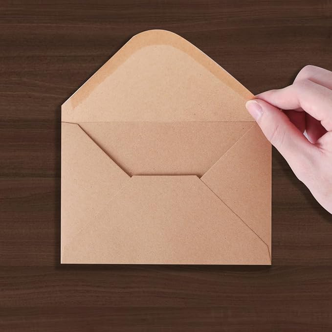 V-flap Kraft Envelopes, 50 Pack, 4 x 6 Inch, A4 Envelopes, Card Envelopes - Image 4