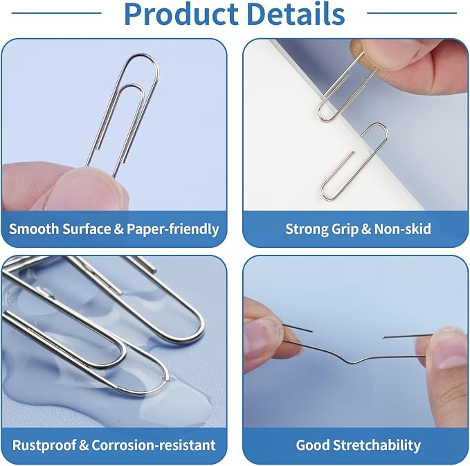 800 Pcs Medium Paper Clips, #1 Smooth Paperclips - Image 3