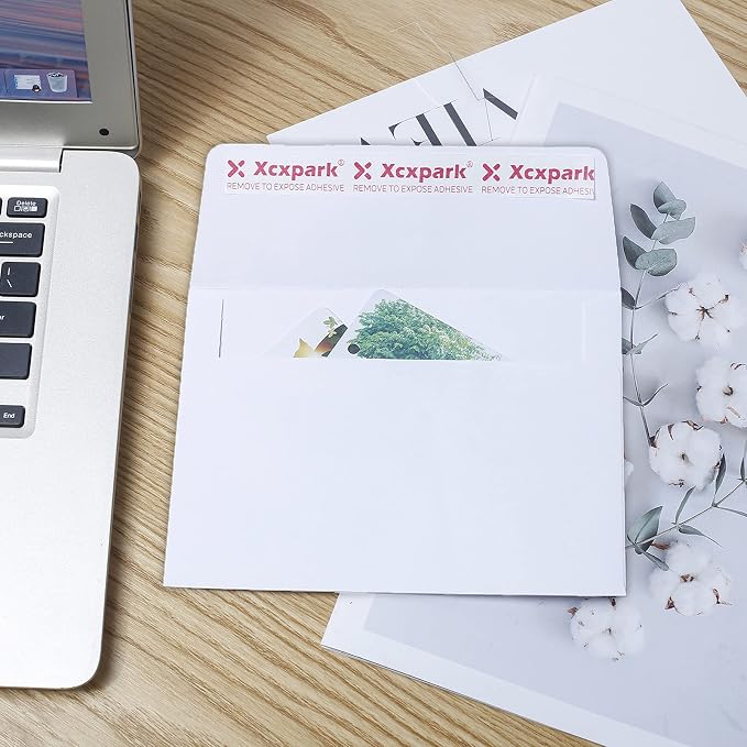 Xxcxpark Blank White Cards, 100 Qty 5.25 x 7.25 inches Printable A7 Envelopes & - Image 5