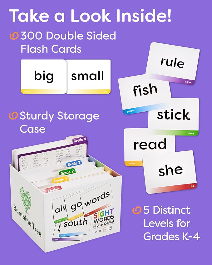 Sight Words Flash Cards Kindergarten to 4th Grade - Image 2