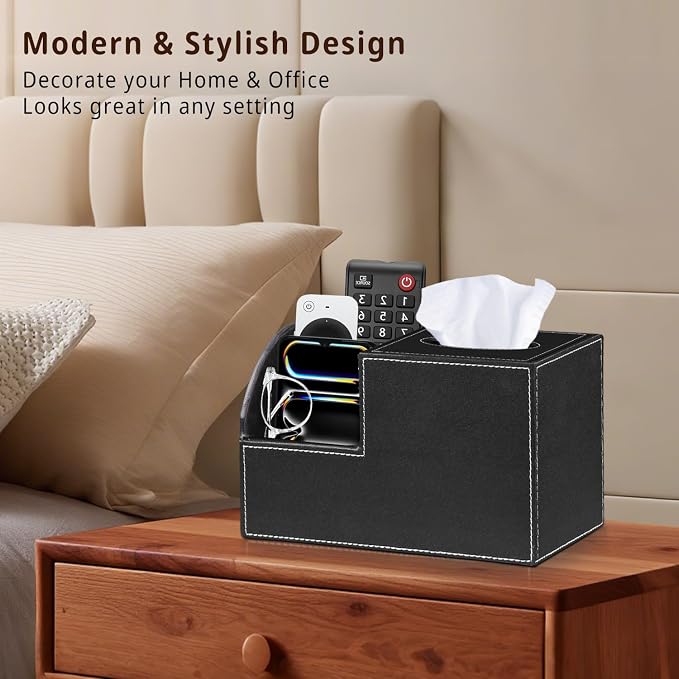 PU Leather Square Tissue Box Cover - Image 2
