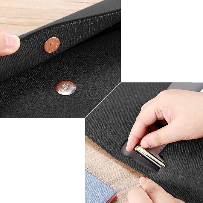 PU Leather A4 File Folder Document Holder Waterproof Portfolio Envelope Folder - Image 4