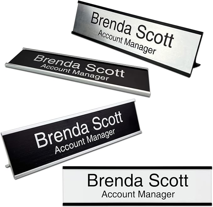 2" x 10" Personalized Aluminum Name Plates, Custom Office Desk or Wall Name by Unknown