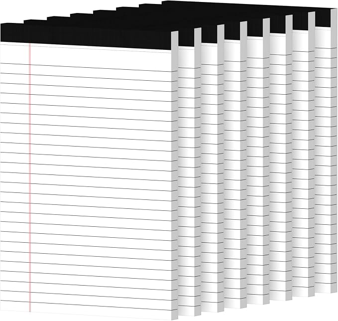 8 Pack Notepads 5x8, Small Legal Pads Narrow College Ruled, 30 Sheets/Pack by Ciphyfee