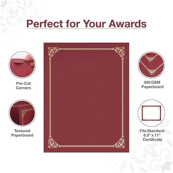 BELLE KR® Red Certificate Holders 8.5 x 11, Documents and Diplomas - Image 4